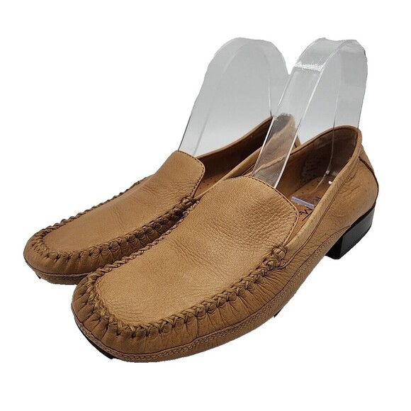 Softspots Tru Mocs Hepburn 7.5M Leather Loafers Flats Slip Ons Light Brown EUC - Picture 1 of 13